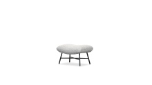 Mobital OST-CARA-PUBO-PCBLA - CARAWAY      Ottoman Putty  Boucle Fabric Black Powder Coated Steel Base