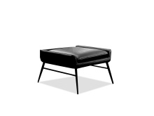 Mobital OST-MORI-BLVI-PCBLA - MORISSON      Otttoman Vintage Black  Leather Black Powder Coated Legs