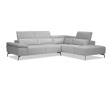 Mobital RSF-CAME-SILV-PCBL2 - CAMELLO     RSF Chaise   Sectional Silver  Full Top Grain Semi-Analine Leather  With adjustable head