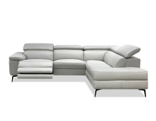 Mobital RSF-CAME-SILV-PCBRE - CAMELLO    RSF Chaise   Sectional Silver  Full Top Grain Semi-Analine Leather  With Electric Recline