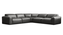 Mobital SEC-BOON-IORE-5PCS - BOONE    5 Piece  Sectional Iron Ore Full Natural Grain Semi Aniline Leather