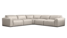 Mobital SEC-BOON-TAUP-5PCS - BOONE    5 Piece  Sectional Studio Taupe Full Natural Grain Semi Aniline Leather
