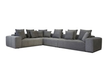 Mobital SEC-MALL-SMOK-4PC - MALLOW    4-Piece  Sectional  Smoke Grey Chenille Fabric (Corner , RAF , LAF , 1 Armless)