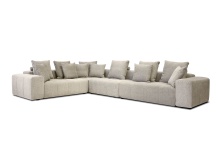 Mobital SEC-MALL-STON-4PC - MALLOW    4-Piece  Sectional  Stone Wheat Tweed Fabric (Corner , RAF , LAF , 1 Armless)