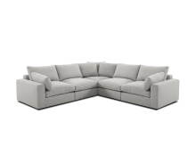 Mobital SEC-ONZA-OATT-5PCN - ONZA    5-Piece  Sectional Oat Tweed Fabric Corner, LAF, 2 Armless ,RAF