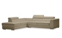 Mobital SEL-ICON-WHEA-PREMI - ICON     LSF Chaise   Sectional Wheat  Leather Adjustable Headreat / Polished Steel Legs