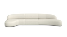 Mobital SEL-MORI-ALAB-3PCS - MORITZ     3-Piece Chaise Facing Left   Sectional Alabaster Fabric