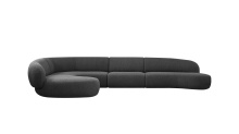 Mobital SEL-MORI-LICO-4PCS - MORITZ     4-Piece Chaise Facing Left   Sectional Licorice Boucle Fabric