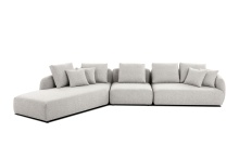Mobital SEL-SABA-OATT-3PCS - SABA    Chaise Facing Left  Sectional Oat Tweed Fabric  3-Piece