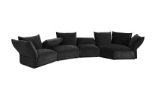 Mobital SEL-TOBA-CARB-4PCS - TOBAGO    Chaise Facing Left  Sectional Carbon Black Fabric  4-Piece