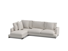 Mobital SEL-WEEK-EGGS-PCBLA - WEEKENDER    Chaise Facing Left  Sectinoal Eggshell Fabric Black Powder Coated  Legs