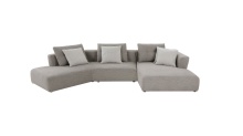 Mobital SER-COMO-BIBE-2PCS - COMO    2-Piece RSF Chaise  Sectional Birch Beige Base/ Bone Rib Weave Cushion Fabric