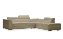 Mobital SER-ICON-WHEA-PREMI - ICON     RSF Chaise   Sectional Wheat  Leather Adjustable Headreat / Polished Steel Legs
