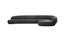 Mobital SER-MORI-LICO-4PCS - MORITZ     4-Piece Chaise Facing Right   Sectional Licorice Boucle Fabric