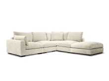 Mobital SER-ONZA-OATT-5PCN - ONZA     5-Piece Chaise Right Side Facing  Sectional Oat Tweed Fabric Corner, LAF, 2 Armless ,Ottoma