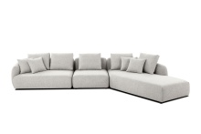 Mobital SER-SABA-OATT-3PCS - SABA    Chaise Facing Right  Sectional Oat Tweed Fabric  3-Piece