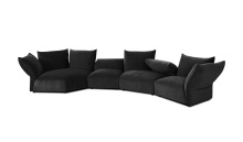 Mobital SER-TOBA-CARB-4PCS - TOBAGO    Chaise Facing Right  Sectional Carbon Black Fabric  4-Piece