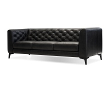 Mobital SOF-DALT-BLVI-PCBLA - DALTON      Sofa Vintage Black  Leather Black Powder Coated Legs