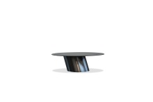 Mobital WCO-LEEN-BLAC-BBRU - LEEN      Coffee Table St-Laurent Brown Ceramic Top Black Brushed Steel Base