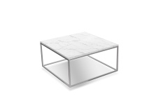 Mobital WCO-ONIX-WHBS-SQ2PC - ONIX    Square  Coffee Table White Semi-Honed Marble  Brushed Stainless Steel base