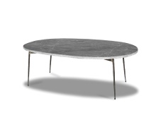 Mobital WCO-TUKT-GREY-LARGE - TUKTUK    Large  Coffee Table Grey Marble Black Hammered Iron Legs