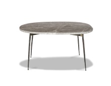 Mobital WCO-TUKT-GREY-SMALL - TUKTUK    Small  Coffee Table Grey Marble Black Hammered Iron Legs