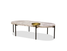 Mobital WCO-VELO-GREY- - VELODROME      Coffee Table Grey Marble Powder Coated Black Frame