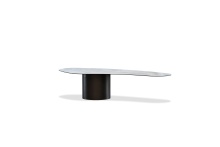 Mobital WCO-WEDG-WHIT-LARGE - WEDGE    Large Coffee Table Brushed Deep Brown Powder Coated Base Onice Grigio Ceramic Top