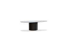 Mobital WCO-WEDG-WHIT-SMALL - WEDGE    Small Coffee Table Brushed Deep Brown Powder Coated Base Onice Grigio Ceramic Top