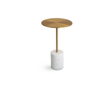 Mobital WEN-CIRC-WHIT-MEDIU - CIRCULO    Medium  End Table White Marble,Brass Powder Coated Steel Medium