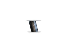 Mobital WEN-LEEN-WHIT-BBRU - LEEN      End Table White Ceramic Top Black Brushed Steel Base