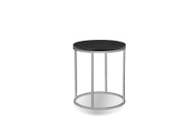 Mobital WEN-ONIX-BLBS-RO2PC - ONIX    Round  End Table Black Semi-Honed Marble  Brushed Stainless Steel base