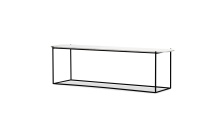 Mobital WSO-LOLA-TRAV-PCBLA - LOLA      Sofa Table Travertino Marble Black Powder Coated Legs