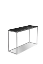 Mobital WSO-ONIX-BLBS-ST2PC - ONIX      Sofa Table Black Semi-Honed Marble  Brushed Stainless Steel base