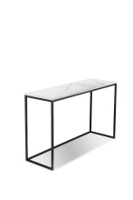 Mobital WSO-ONIX-WHBL-ST2PC - ONIX      Sofa Table White Semi-Honed Marble  Black Powder Coated Frame