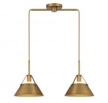 Savoy House M100107NB - 2-Light Linear Chandelier in Natural Brass