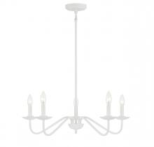 Savoy House Meridian CA M100120BQW - 5-Light Chandelier in Bisque White