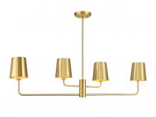 Savoy House M100127NB - 4-Light Linear Chandelier in Natural Brass