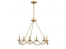 Savoy House M100137NB - 6-Light Chandelier in Natural Brass