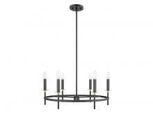 Savoy House M100140MBKNB - 6-Light Chandelier in Matte Black and Natural Brass
