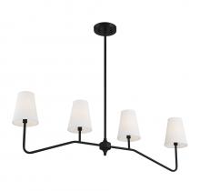 Savoy House M10078MBK - 4-Light Linear Chandelier in Matte Black