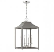 Savoy House M30009GRYPN - 4-Light Pendant in Gray with Polished Nickel