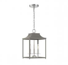 Savoy House Meridian CA M30013GRYPN - 3-Light Pendant in Gray with Polished Nickel
