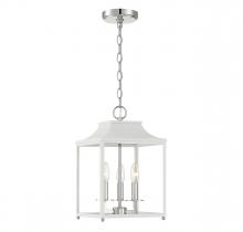 Savoy House M30013WHPN - 3-Light Pendant in White with Polished Nickel