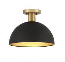 Savoy House Meridian CA M60071MBKNB - 1-Light Ceiling Light in Matte Black with Natural Brass