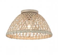 Savoy House Meridian CA M60073NR - 1-Light Ceiling Light in Matte Black and Natural Rattan