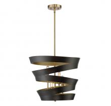 Savoy House M70009-46 - 4-Light Pendant in Matte Black with Gold