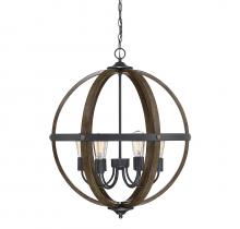 Savoy House M70034WB - 6-Light Pendant in Wood with Black