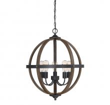 Savoy House M70041WB - 5-Light Pendant in Wood with Black