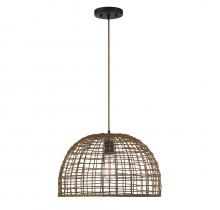 Savoy House M70105DR - 1-Light Pendant in Dark Rattan with A Dark Brown Socket